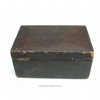Antique Ebonised wooden box with several compartments