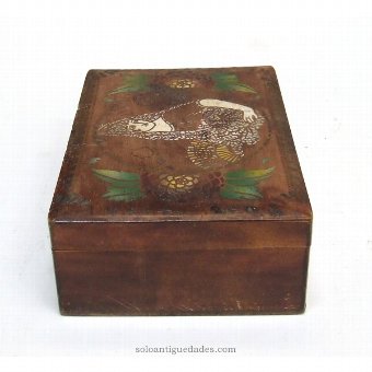 Antique Wooden box painted with portrait of Andalusian