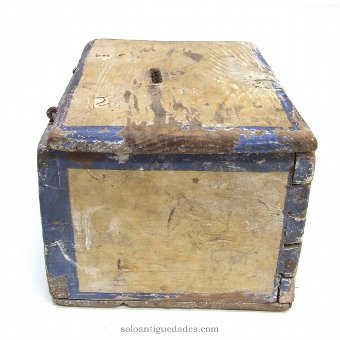 Antique Wooden alms box polychrome
