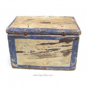 Antique Wooden alms box polychrome