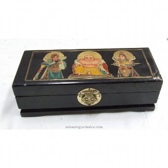 Wooden box painted with Buddha image