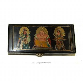 Antique Wooden box painted with Buddha image