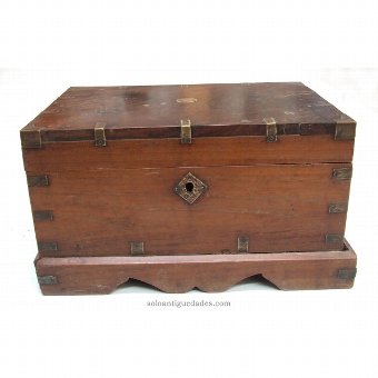 Antigua collection box with metal spikes