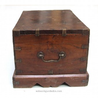 Antique Antigua collection box with metal spikes