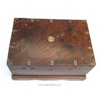 Antique Antigua collection box with metal spikes