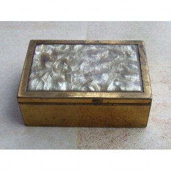 Antique Bronze box decorated with mother of pearl
