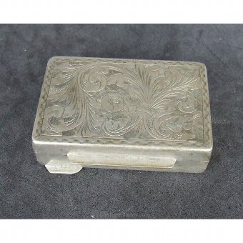 Small silver box engraved