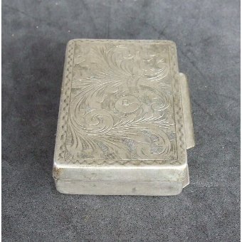 Antique Small silver box engraved