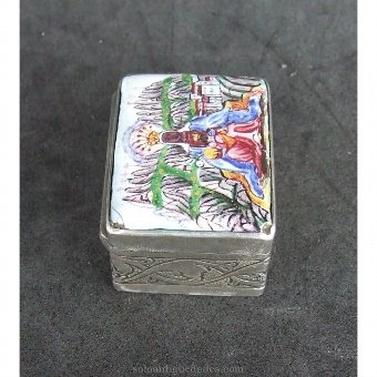 Antique Silver collection box and glazed ceramic