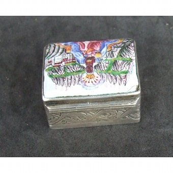 Antique Silver collection box and glazed ceramic