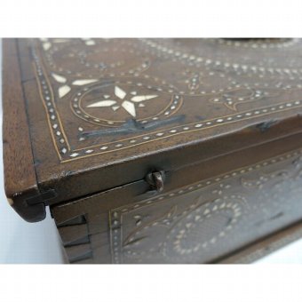 Antique Collection box with inlaid wood and bone inlay