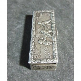 Antique Embossed silver box decorated with classic style