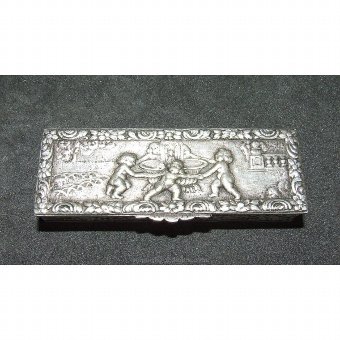 Antique Embossed silver box decorated with classic style