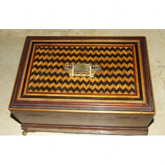 Antique Collection box with hatching and geometric decoration