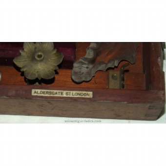 Antique Old wooden box with initial plate