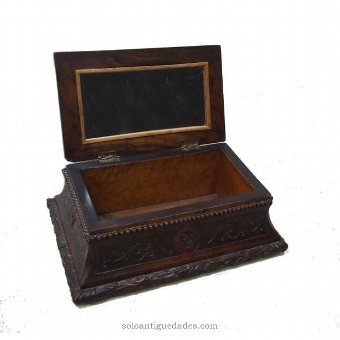 Antique Wooden box with embossed floral decoration