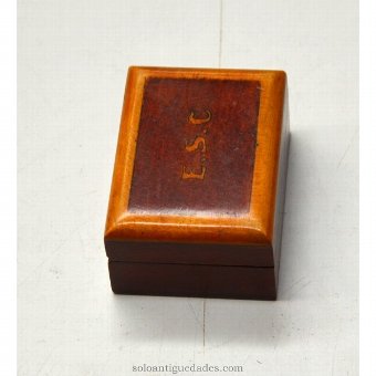 Antique Wooden collection box with initials "ESC"