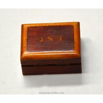 Antique Wooden collection box with initials "ESC"