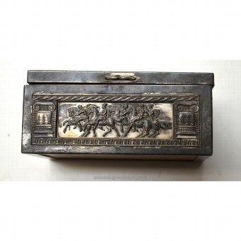 Antique Metal box with charioteers scene