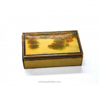 Antique Bakelite box with landscape