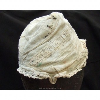 Antique Infant Hat with crochet borders