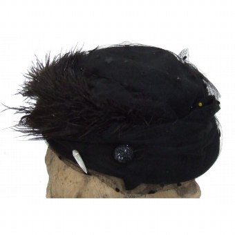 Antique Women's hat with feathers