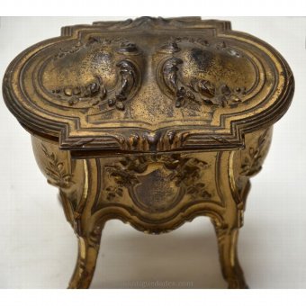 Antique Elegant jewelry box with brass legs