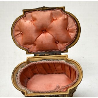 Antique Elegant jewelry box with brass legs