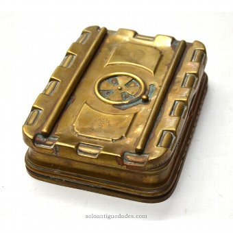 Antique Golden metal box made in Lyon