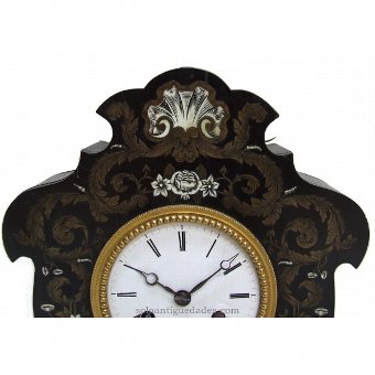 Antique French clock with marquetry