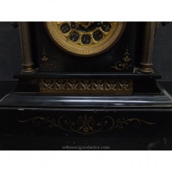 Antique French Clock obsidian, Art Nouveau