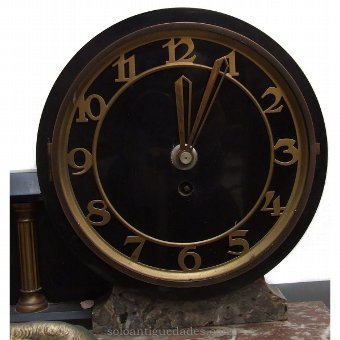 Antique Figure Clock French Art Nouveau
