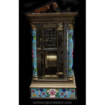 Antique Clock with bronze and cloisonne box