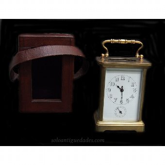 Antique French clock with golden metal box