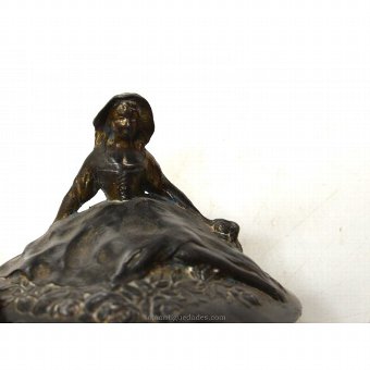 Antique Collection box with female figure