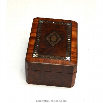 Antique Case Bull marquetry jewelry