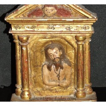 Antique Small altar with relief of Jesus Christ