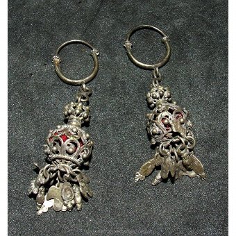 Silver earrings nineteenth century
