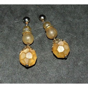 Silver earrings and glass paste