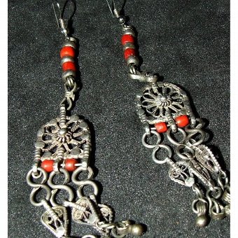 Antique Silver earrings with filigree