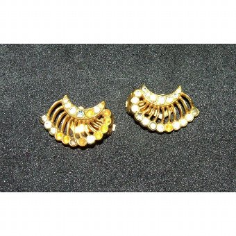 Antique Vermeil earrings. Crescent