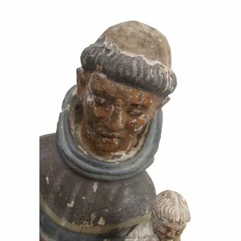 Antique Sculpture of St. Anthony of Padua with baby Jesus