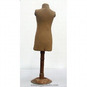 Antique Fabric mannequin with wooden stand