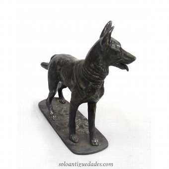 Antique Iron sculpture German Shepherd Dog
