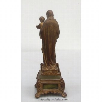 Antique Bronze sculpture of St. Joseph with the Child Jesus