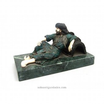 Arab horseman metal sculpture