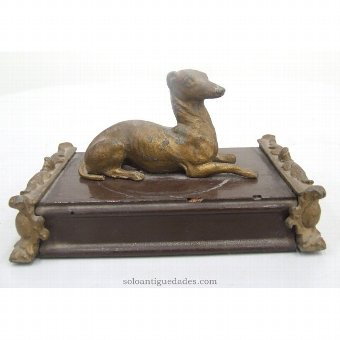 Greyhound gilded bronze sculpture