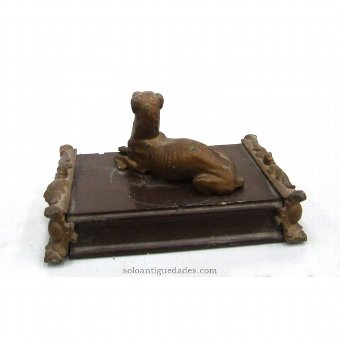 Antique Greyhound gilded bronze sculpture