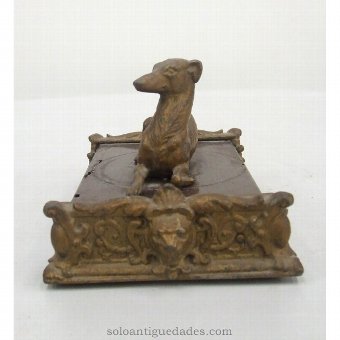 Antique Greyhound gilded bronze sculpture