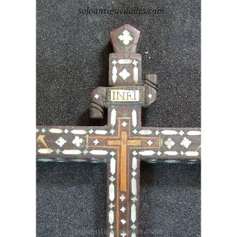 Antique Wooden crucifix with ivory Christ